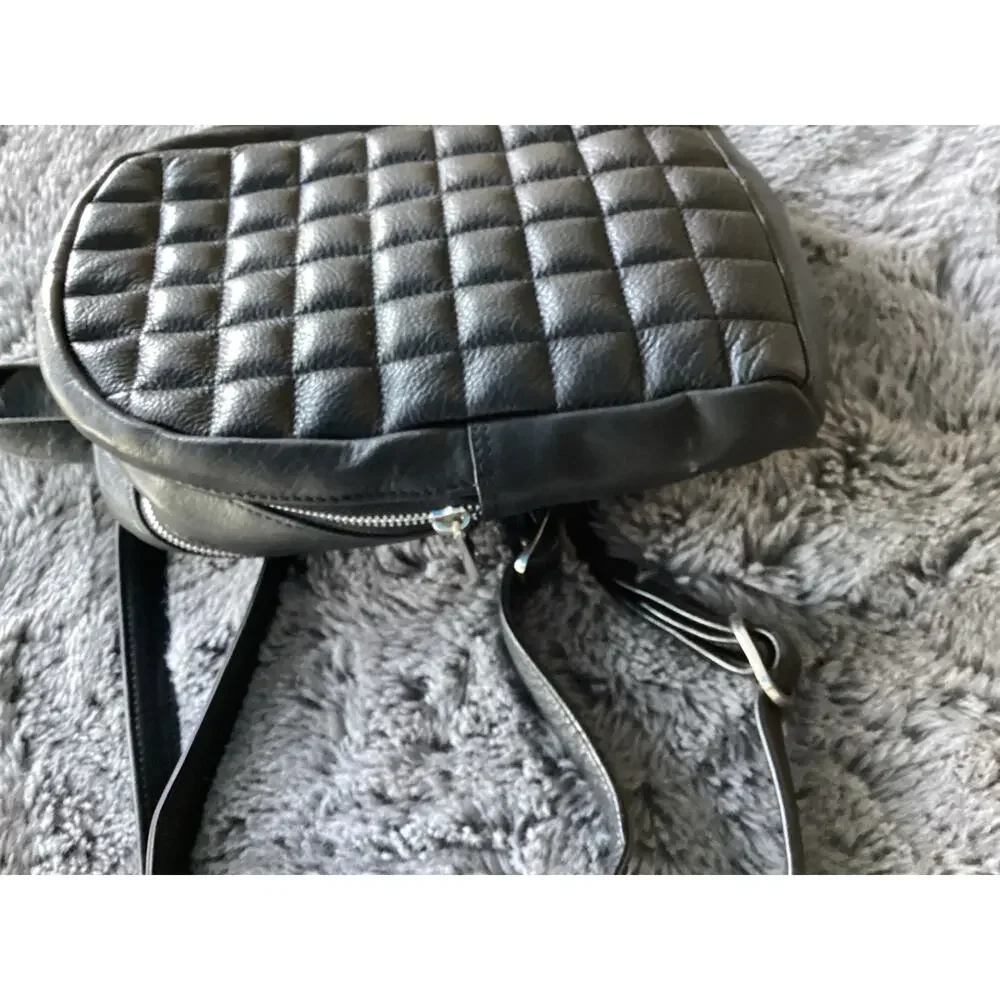 Still Nordic Flo‎ City Backpack 65654 Leather Quilted Mini Bag Travel Black